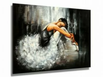 Obraz malowany - zamyślona baletnica