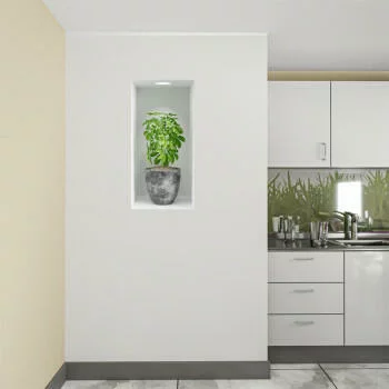 Naklejka na ścianę 3D do kuchni - kwiat we wnęce XIV