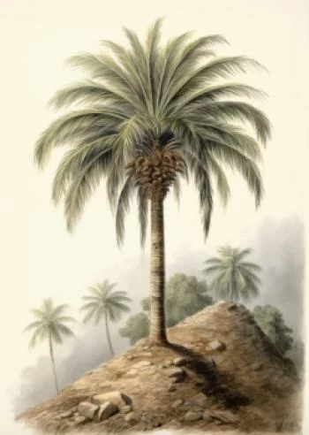 Plakat w ramie - botaniczna palma na pustynnym krajobrazie - obrazek 2