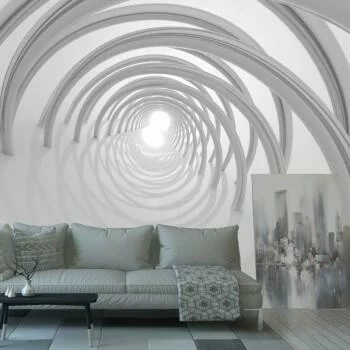 Fototapeta 3D - srebrny tunel