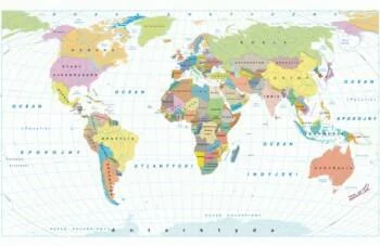 Fototapeta Mapa Świata jasna
