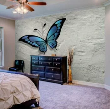 Fototapeta 3D - motyl na ścianie