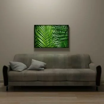 Obraz podświetlany LED - liście palmy