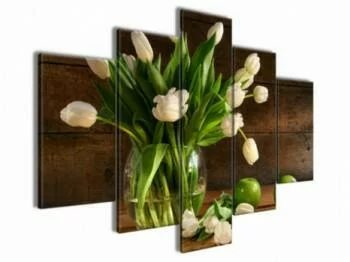 Obraz z kremowymi tulipanami