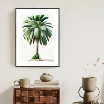 Plakat w ramie - wysokie zielone drzewo palmowe