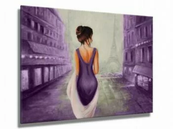 Obraz malowany - dama w fiolecie