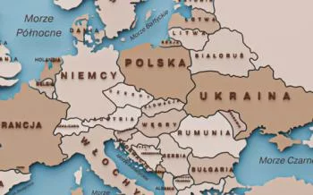 Obraz beżowa mapa świata po polsku