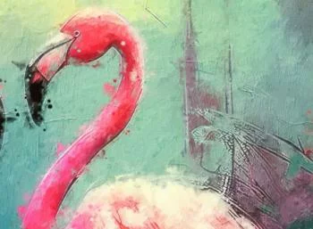 Obraz zakochane flamingi