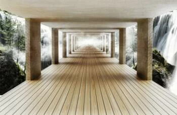 Fototapeta 3D - mglisty tunel - obrazek 2