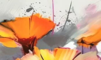 Obraz z kwiatami - abstrakcja - obrazek 3