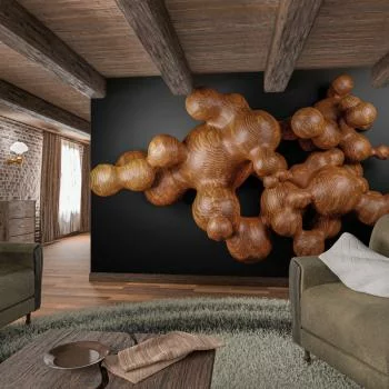 Fototapeta 3D do - abstrakcyjna drewniana rzeźba