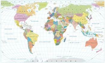 Fototapeta mapa świata w języku polskim - obrazek 2