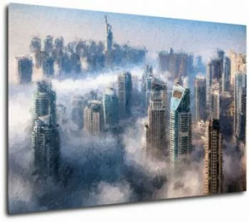 Obraz na ścianę - malowana panorama Dubaju