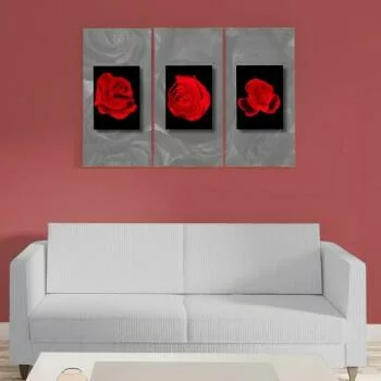 Obraz tryptyk - trzy róże