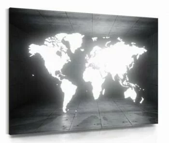 Obraz świetlista mapa świata 3d