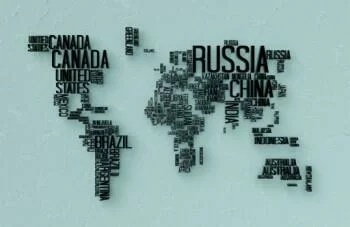 Fototapeta 3D mapa świata turkus - obrazek 2