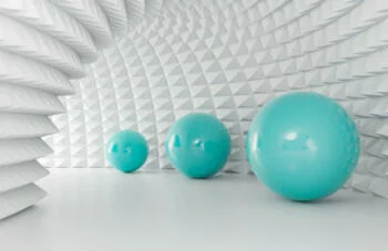 Fototapeta 3D tunel i turkusowe kule - obrazek 2