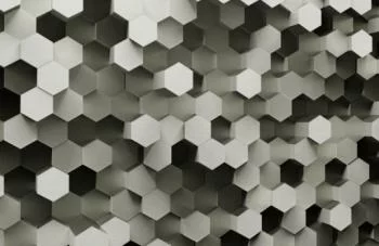 Fototapeta 3D Hexagony – efekt plastra miodu, szarości do salonu - obrazek 2