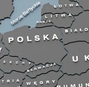 Fototapeta na wymiar - mapa 3d polskie napisy