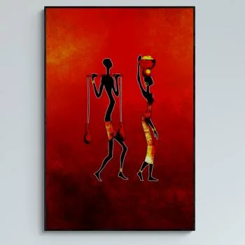 Obraz w ramie 80x120 - Afrykański Taniec Cieni