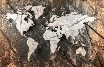Obraz na płótnie - egzotyczna mapa świata - obrazek 2