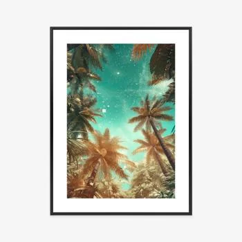 Plakat w ramie - piękne letnie palmy z gwiazdami - obrazek 3
