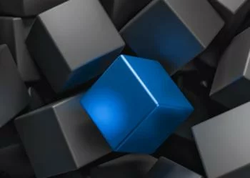Fototapeta 3D - niebieskie sześciany