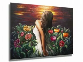Obraz malowany - wśród kwiatów