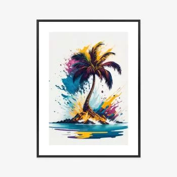 Plakat w ramie - kolorowa palma - obrazek 3