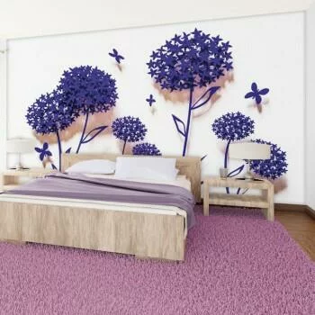 Fototapeta 3D do sypialni - kwiecista łąka