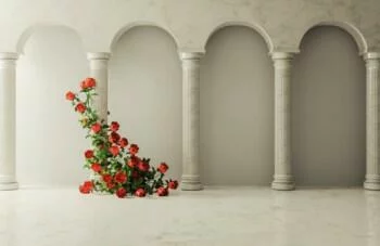 Fototapeta 3D - osamotnione róże - obrazek 2