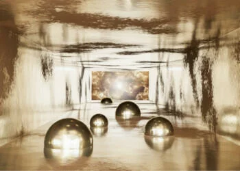 Fototapeta mataliczna 3D - dziwny tunel
