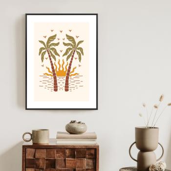 Plakat w ramie - retro palmy