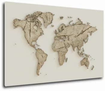 Obraz - kamienna mapa świata
