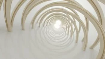 Fototapeta 3D - złoty tunel - obrazek 2
