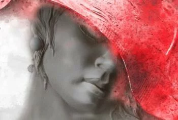 Obraz dama w czerwonym kapeluszu - obrazek 3