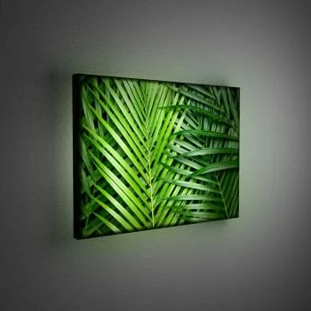 Obraz podświetlany LED - palmowe liście
