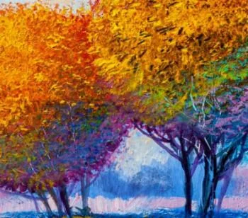 Obraz kolorowe drzewa