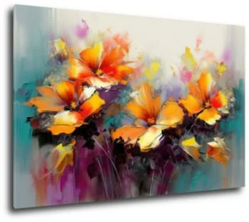 Obraz abstrakcja - kolorowe kwiaty - obrazek 2
