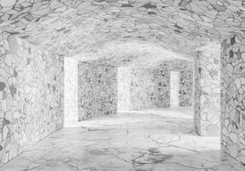 Fototapeta 3D - jasny kamienny korytarz - obrazek 2