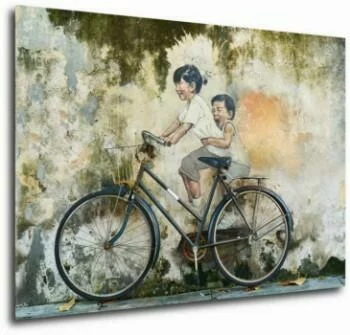 Obraz rower i dzieci
