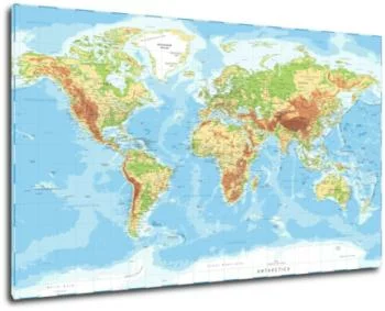 Obraz - fizyczna mapa świata - obrazek 2