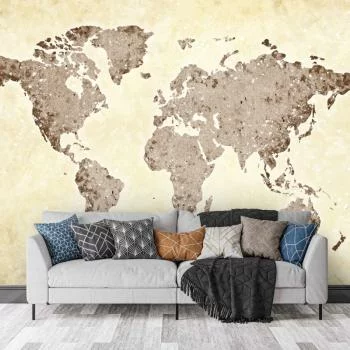 Fototapeta - mapa świata - ciepłe kolory
