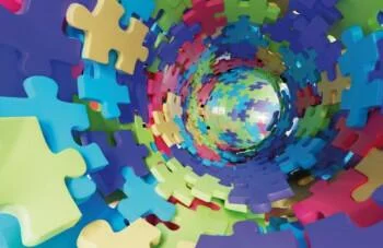 Fototapeta 3D - kolorowy tunel - puzzle