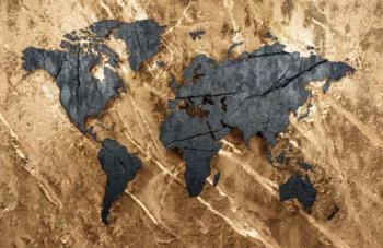 Fototapeta 3D - stylowa czarna mapa świata - obrazek 2