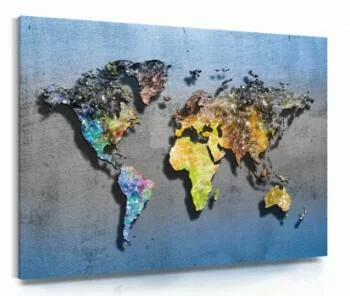Obraz na płótnie - mapa świata 3D