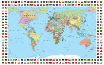 Fototapeta - mapa świata z flagami - obrazek 2