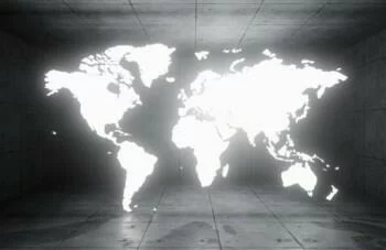 Fototapeta 3D - mapa świata czarno biała - obrazek 2