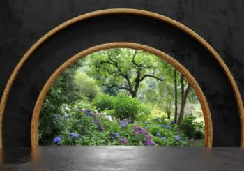 Fototapeta 3D - kwiatowy ogród