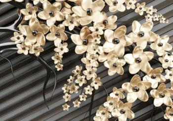 Fototapeta pozłacane kwiatki - obrazek 2